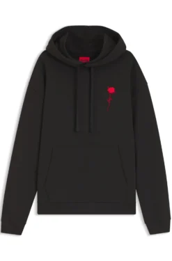Relaxed-Fit Hoodie aus Baumwoll-Terry mit Rosen-Logo