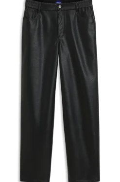 Relaxed-Fit Hose aus Kunstleder mit aufgesetzten Taschen