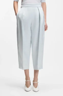 Relaxed-Fit Hose aus Satin mit Bundfalten auf der Vorderseite