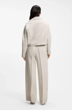 Relaxed-Fit Jacke aus Baumwoll-Twill mit Leinen