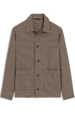 Relaxed-Fit Jacke aus Woll-Mix mit Vichy-Karo