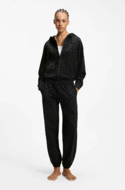 Relaxed-Fit Jacke mit Kapuze und Flock-Logo-Print