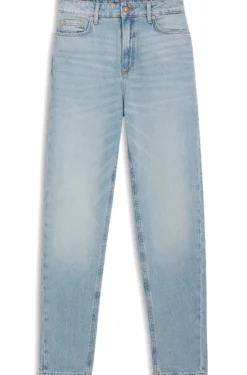 Relaxed-Fit Jeans aus blauem Denim mit Marmor-Effekt