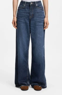 Relaxed-Fit Jeans aus blauem, festem Denim