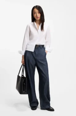 Relaxed-Fit Jeans aus offen gewebtem Baumwollgewebe mit Struktur