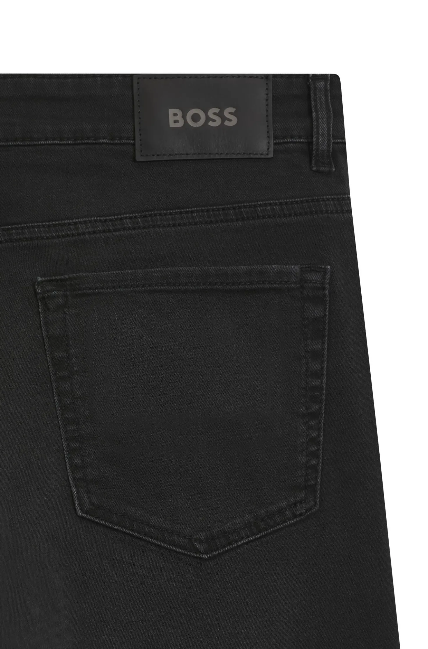 Relaxed-Fit Jeans aus schwarzem Stretch-Denim