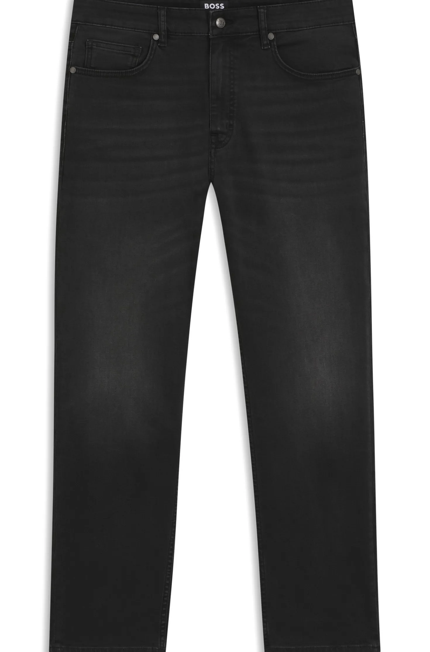 Relaxed-Fit Jeans aus schwarzem Stretch-Denim
