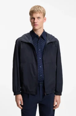 Relaxed-Fit Kapuzenjacke aus wasserabweisendem Gewebe