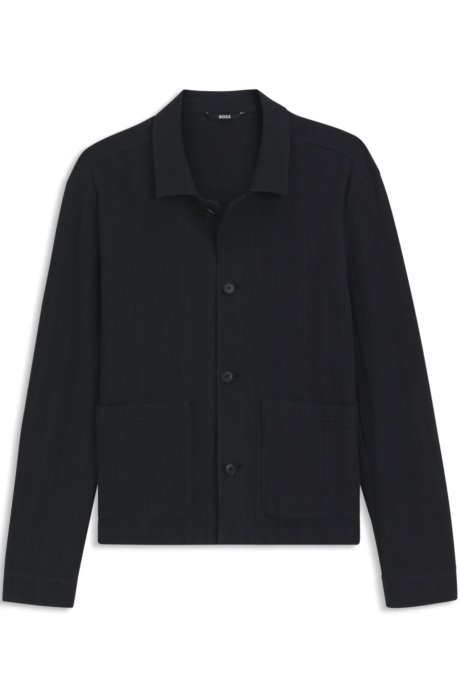 Relaxed-Fit Overshirt aus Baumwolle mit Streifen-Dessin