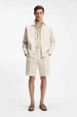 Relaxed-Fit Overshirt aus in Italien gefertigtem Leinen-Twill
