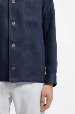 Relaxed-Fit Overshirt aus in Italien gefertigtem Leinen-Twill