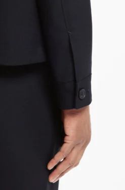 Relaxed-Fit Overshirt aus melierter Schurwolle mit Reißverschluss