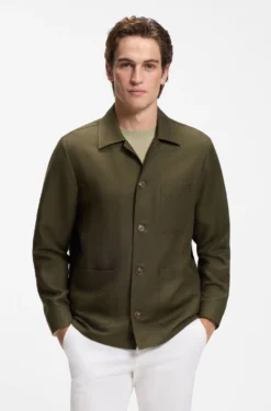 Relaxed-Fit Overshirt aus unifarbenem Twill