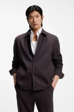 Relaxed-Fit Overshirt aus waschmaschinenfestem Tech-Leinen