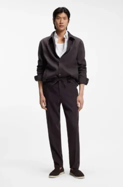 Relaxed-Fit Overshirt aus waschmaschinenfestem Tech-Leinen