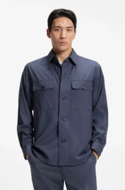 Relaxed-Fit Overshirt aus waschmaschinenfester AirWool