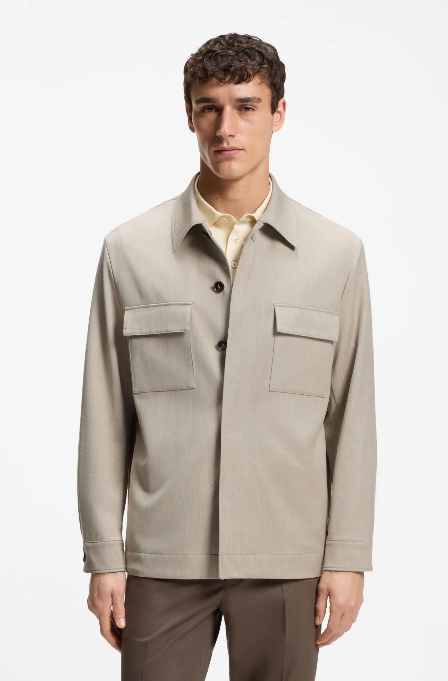 Relaxed-Fit Overshirt aus Woll-Mix