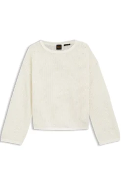 Relaxed-Fit Pullover aus Baumwolle mit Mesh-Struktur