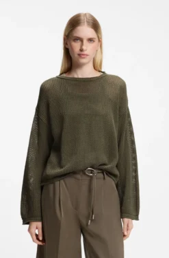 Relaxed-Fit Pullover aus Baumwolle mit Mesh-Struktur