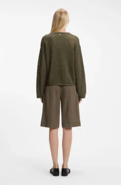 Relaxed-Fit Pullover aus Baumwolle mit Mesh-Struktur
