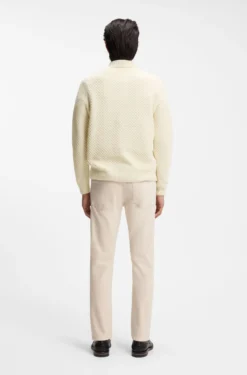 Relaxed-Fit Pullover aus strukturiertem Kaschmir mit Polokragen