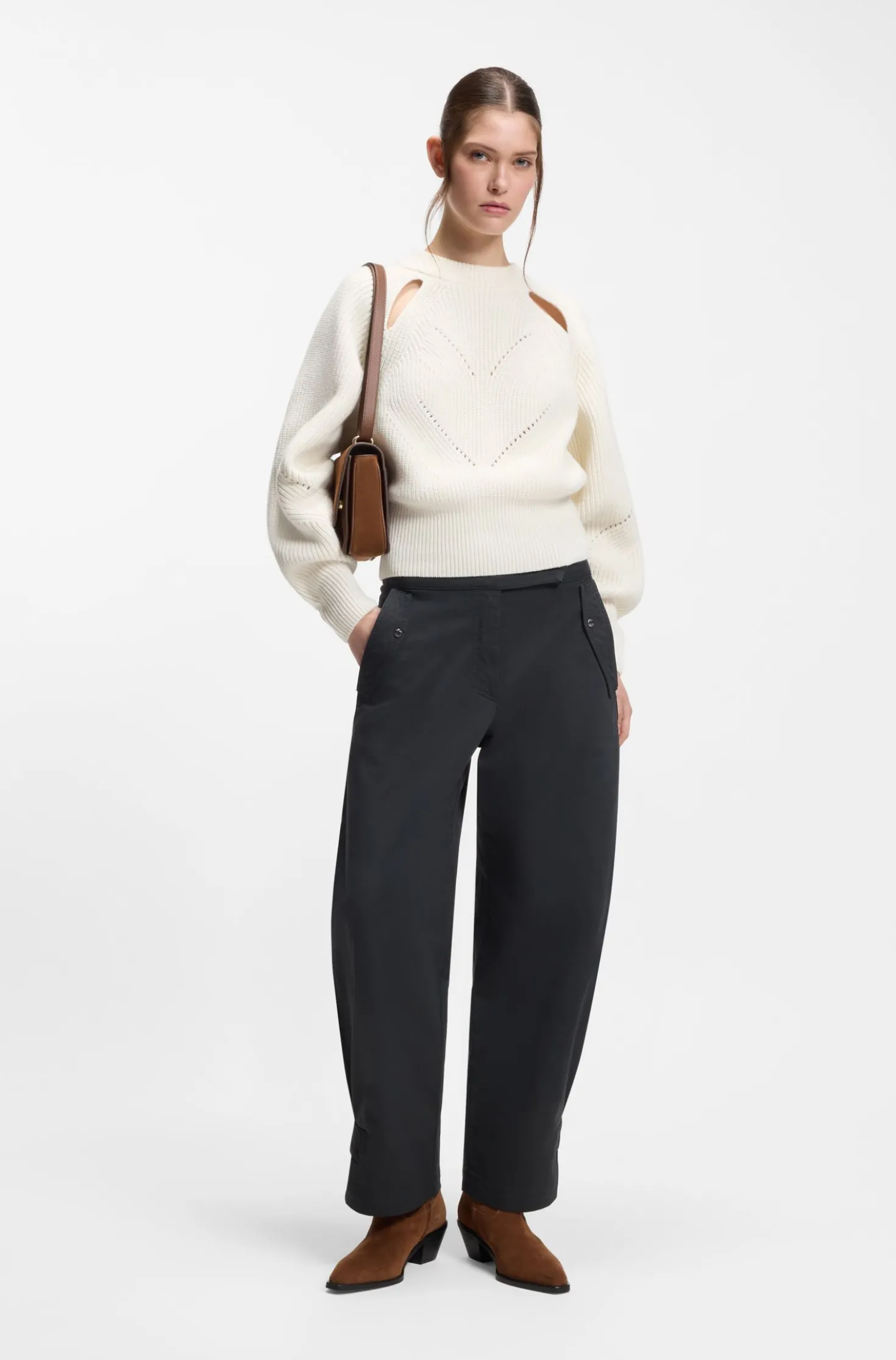 Relaxed-Fit Pullover mit Lochstrickmuster