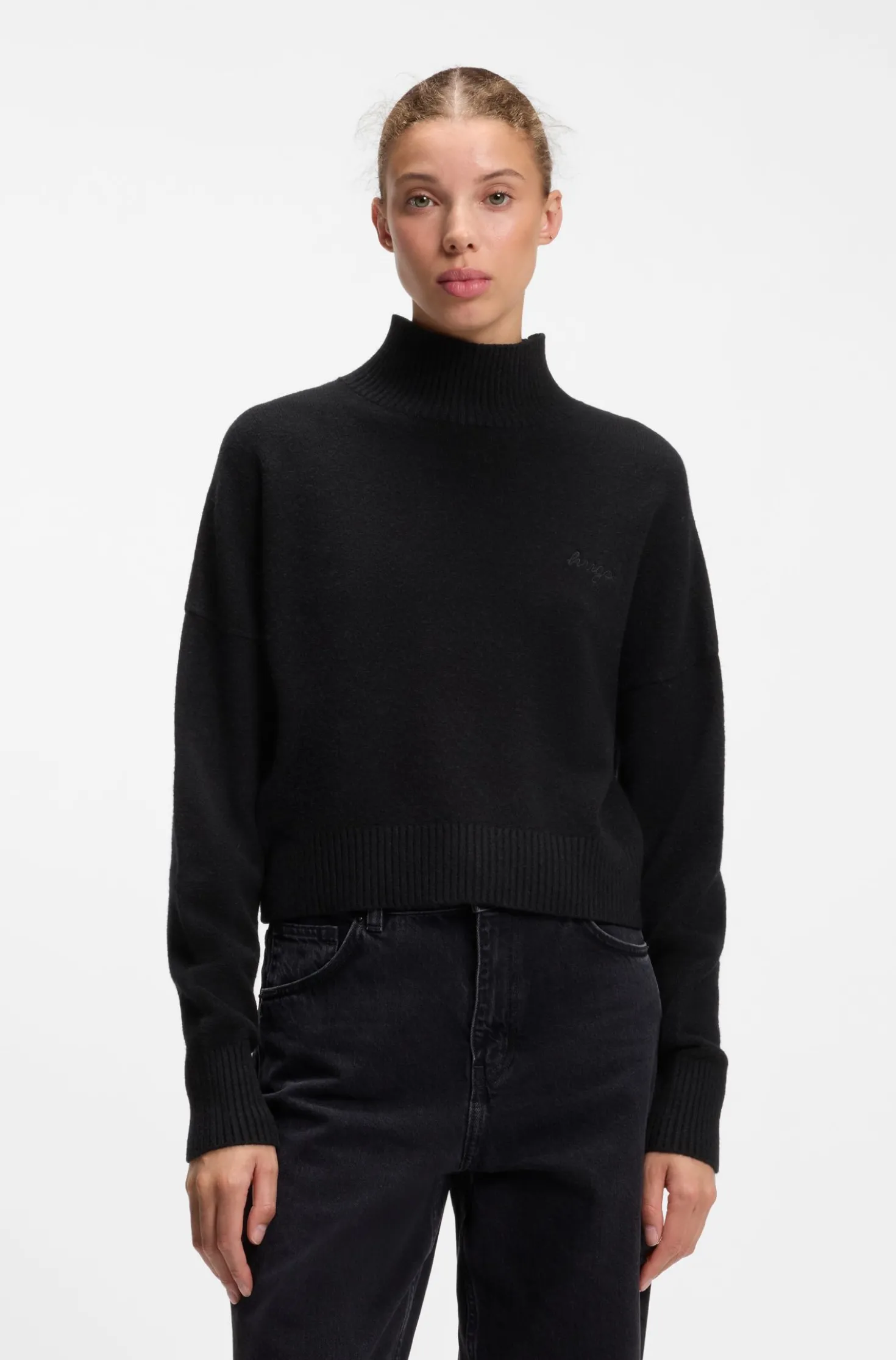 Relaxed-Fit Pullover mit Stehkragen