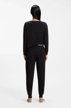 Relaxed-Fit Pyjama-Top aus Stretch-Jersey mit Logo-Print