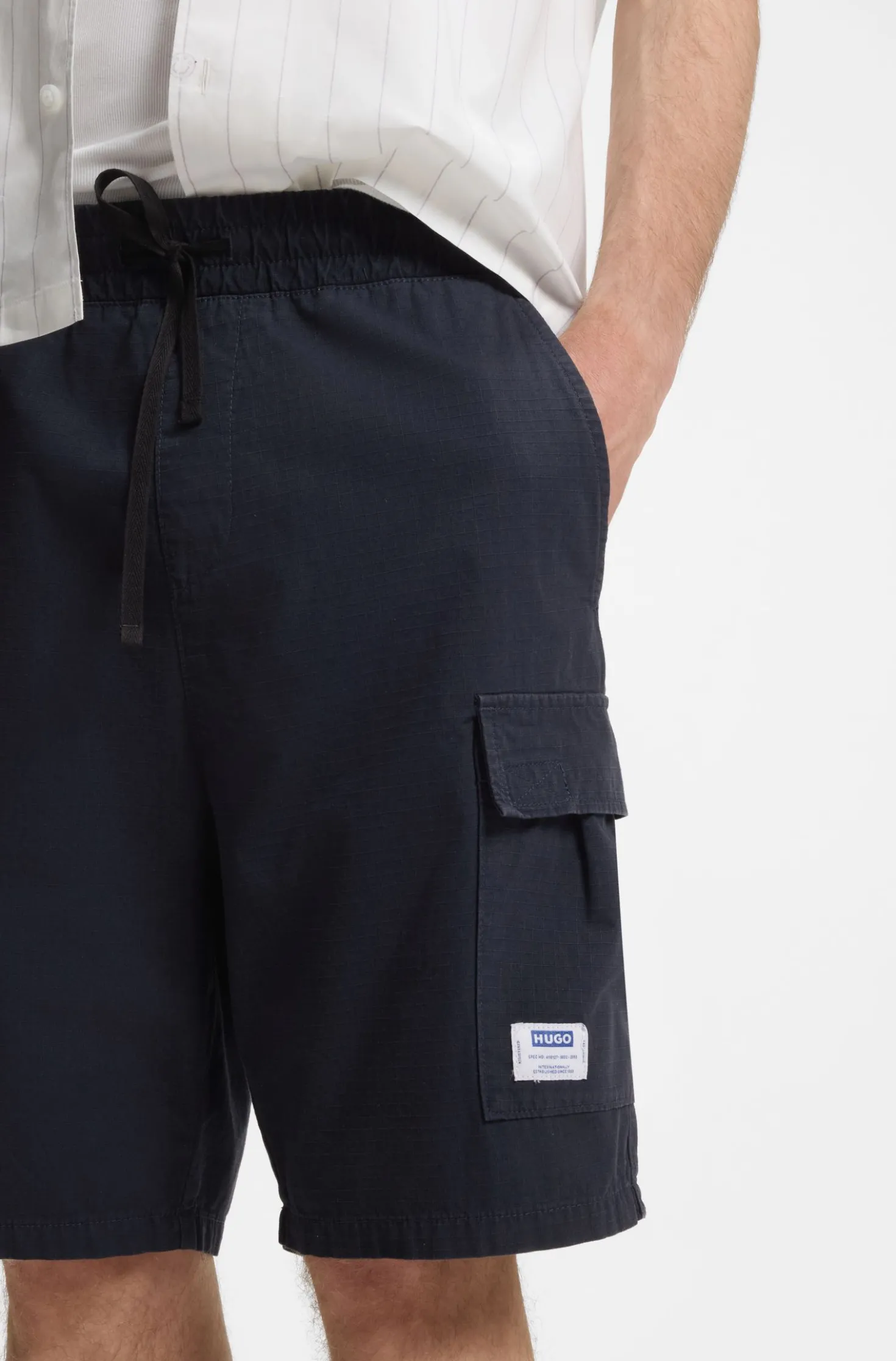 Relaxed-Fit Shorts aus Baumwoll-Ripstop