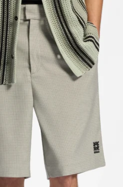 Relaxed-Fit Shorts mit Hahnentritt-Muster
