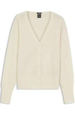 Relaxed-Fit Strickjacke aus Kaschmir mit gerippten Bündchen