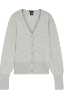 Relaxed-Fit Strickjacke aus Kaschmir mit gerippten Bündchen