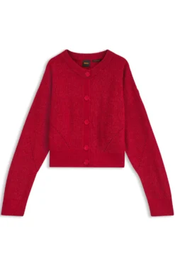 Relaxed-Fit Strickjacke mit Lochstrick-Details