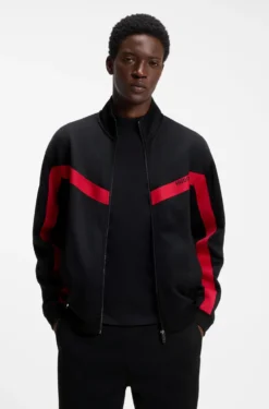 Relaxed-Fit Sweatjacke mit Reißverschluss und Chevron-Tape