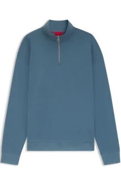 Relaxed-Fit Sweatshirt aus Baumwolle mit Troyerkragen