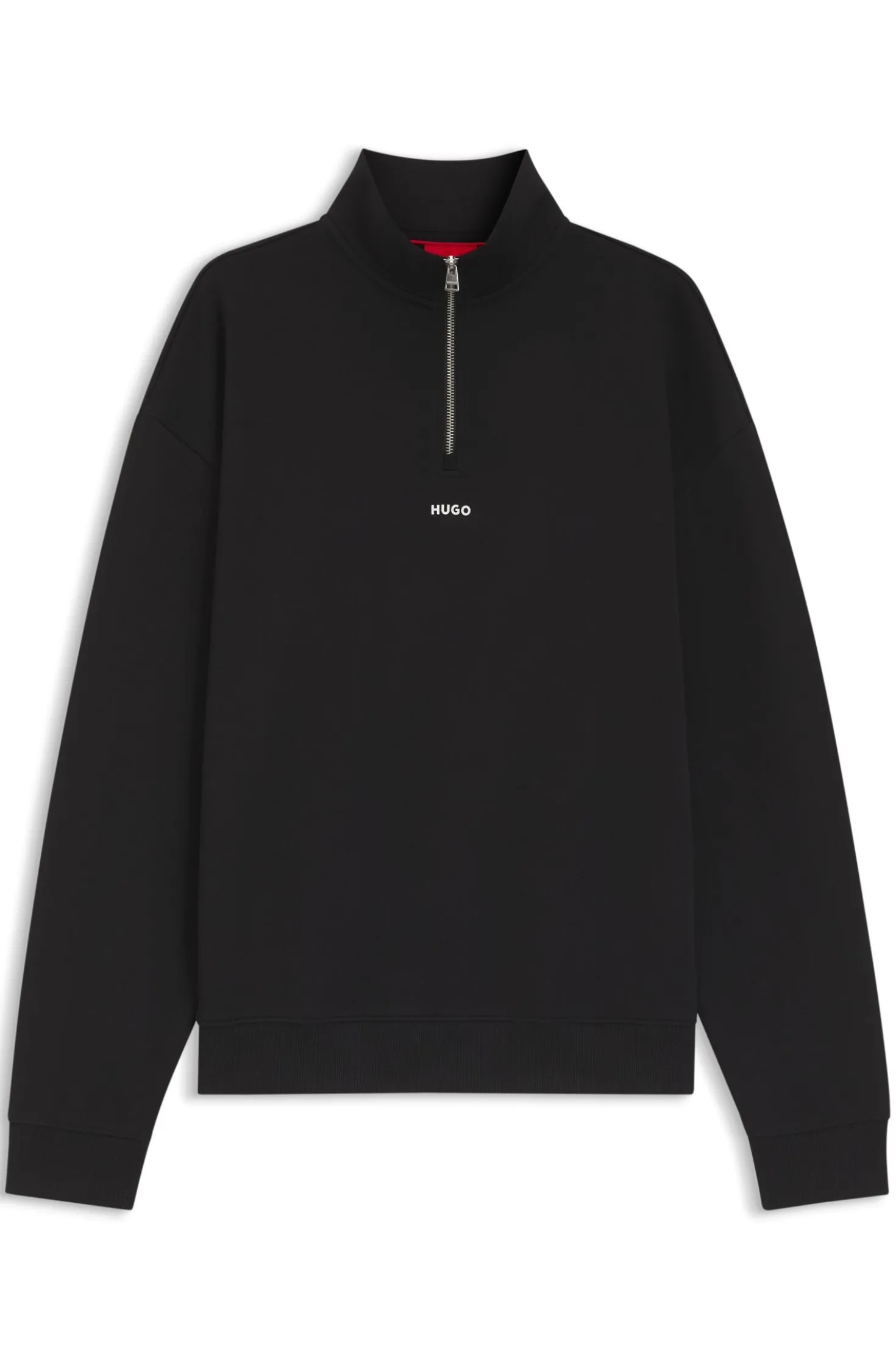 Relaxed-Fit Sweatshirt aus Baumwolle mit Troyerkragen