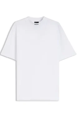 Relaxed-Fit T-Shirt aus Stretch-Baumwolle mit Stehkragen