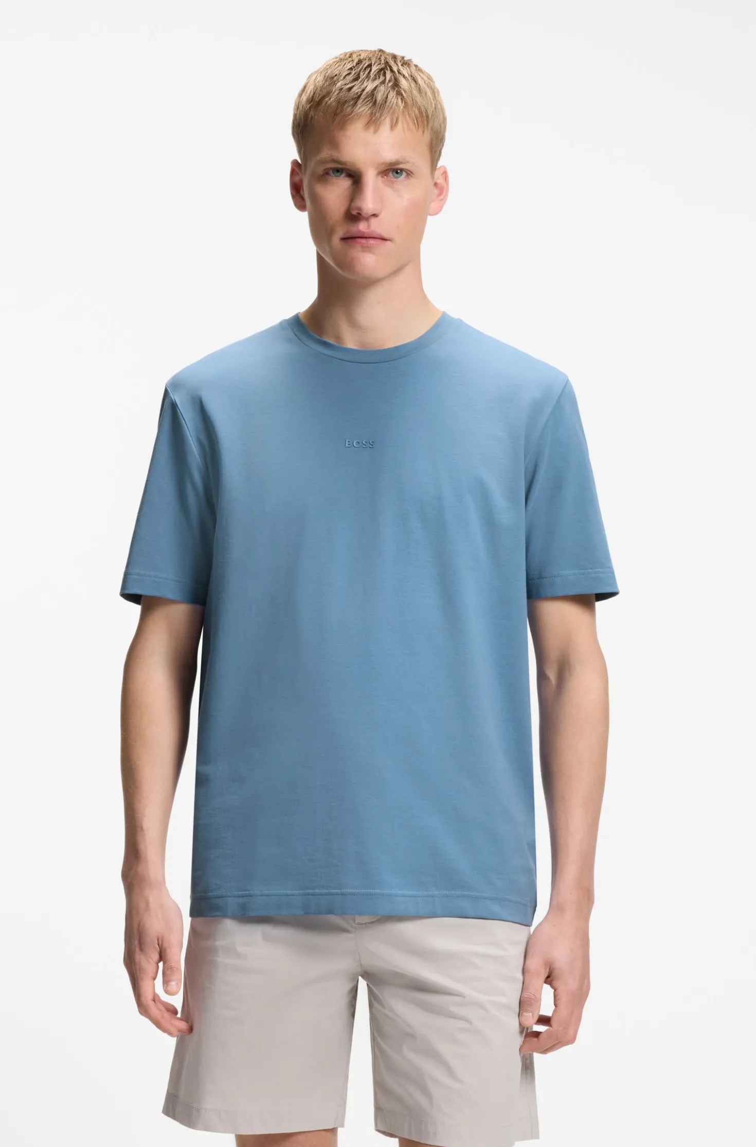 Relaxed-Fit T-Shirt aus Stretch-Baumwolle mit Logo-Detail