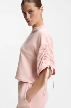 Relaxed-Fit T-Shirt mit gerafften Ärmeln