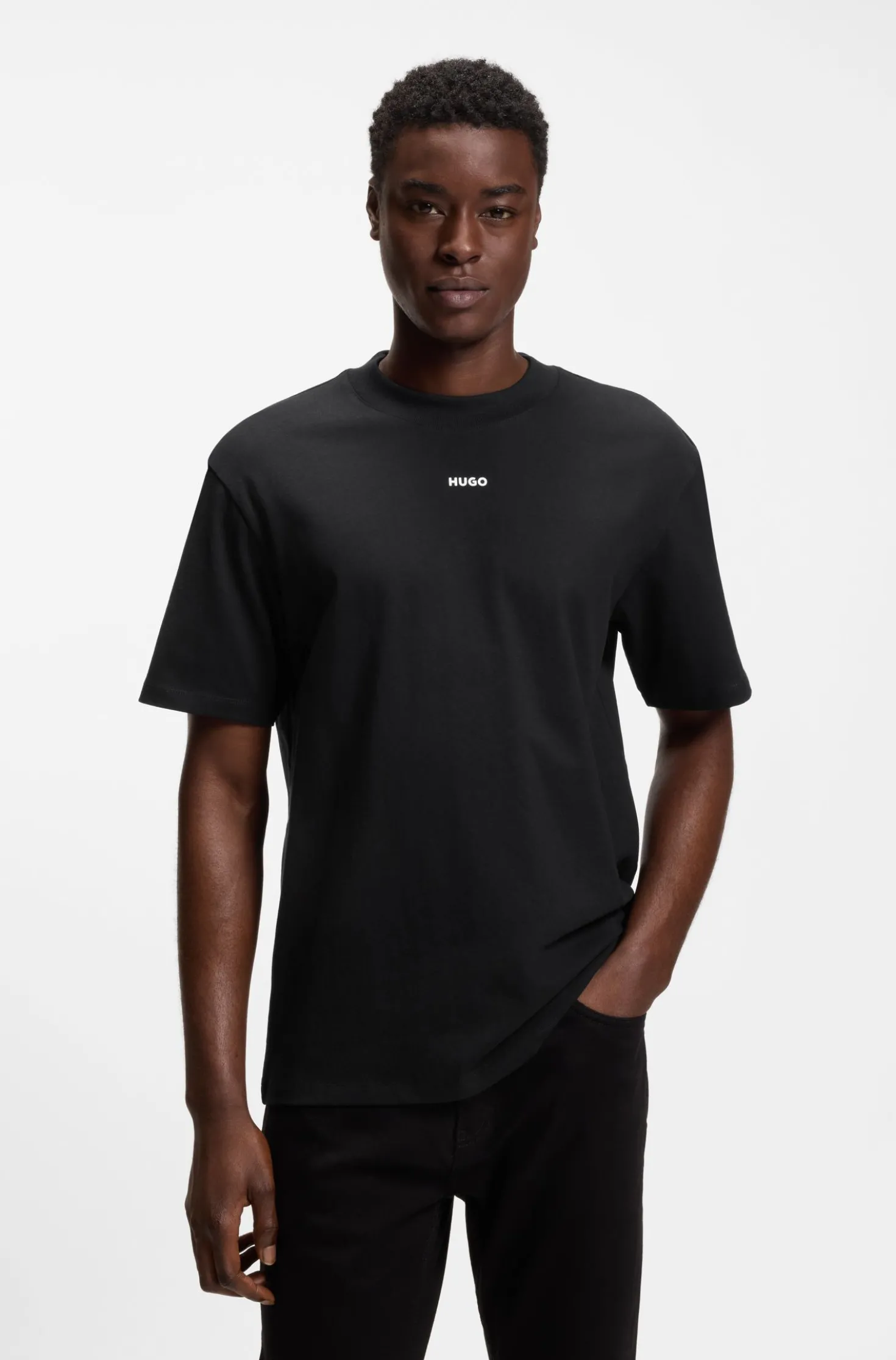 Relaxed-Fit T-Shirt mit zentralem Logo-Detail