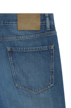 Relaxed Tapered-Fit Jeans aus blauem Denim