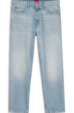 Relaxed Tapered-Fit Jeans aus hellblauem Denim