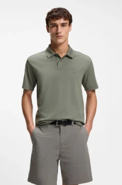 Relaxtes Poloshirt aus Interlock-Baumwolle mit Logo-Artwork