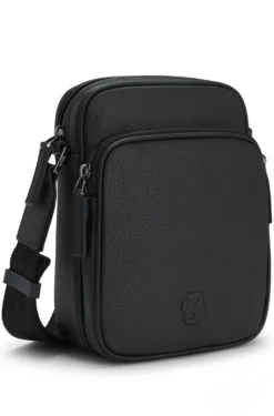 Reporter-Tasche aus italienischem Leder mit Double-B-Monogramm