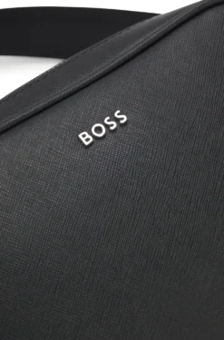 Reporter-Tasche mit silberfarbenem Logo-Schriftzug