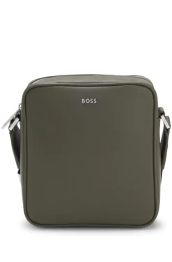 Reporter-Tasche mit silberfarbenem Logo-Schriftzug