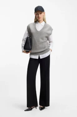 Ärmelloser Pullover aus Woll-Mix