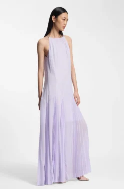 Ärmelloses Kleid mit Plissee-Rockeinsätzen
