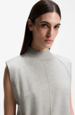 Ärmelloses Stricktop aus Kaschmir mit Schulter-Patches