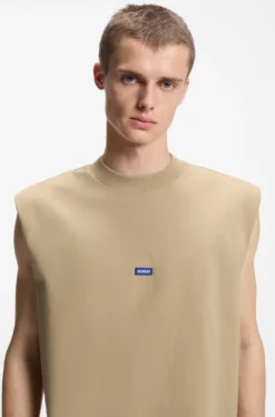 Ärmelloses T-Shirt aus Baumwolle mit Logo-Patch